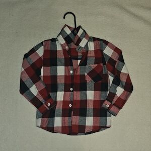 Plaid Kids Shirt - Red and Black